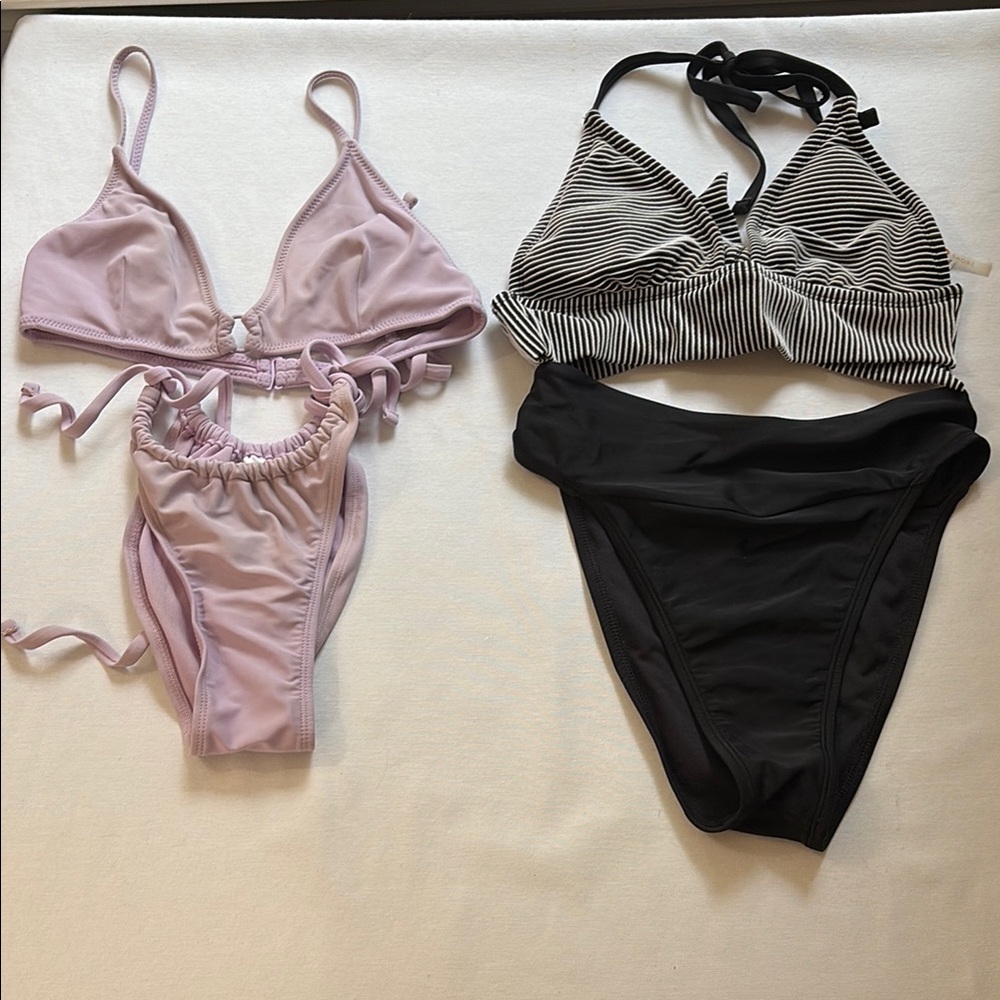 Lilac and Black Bikinis - small - both included